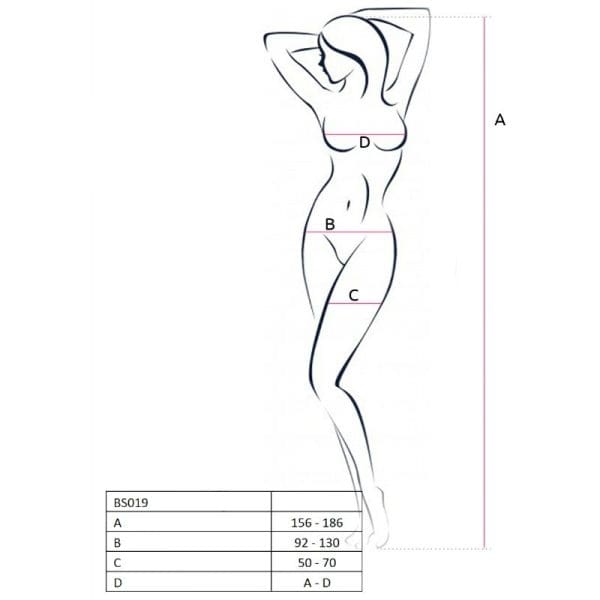 PASSION - WOMAN BS019 WHITE BODYSTOCKING ONE SIZE 2